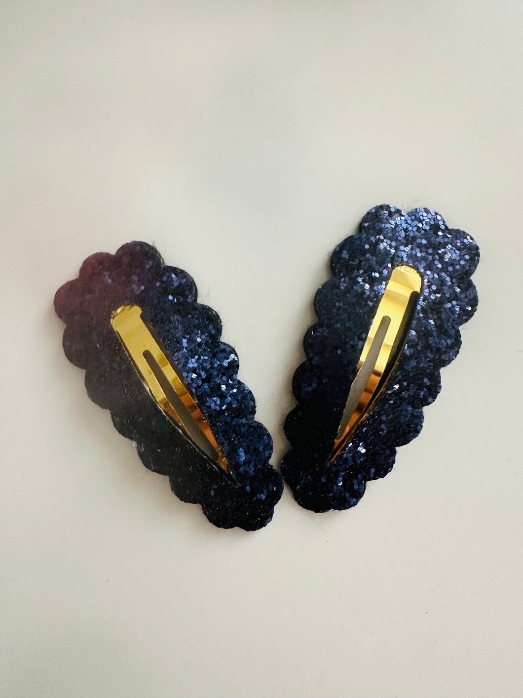 School sparkly navy hair clips
