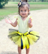 Load image into Gallery viewer, Yellow with a touch of black costume short children’s tutu
