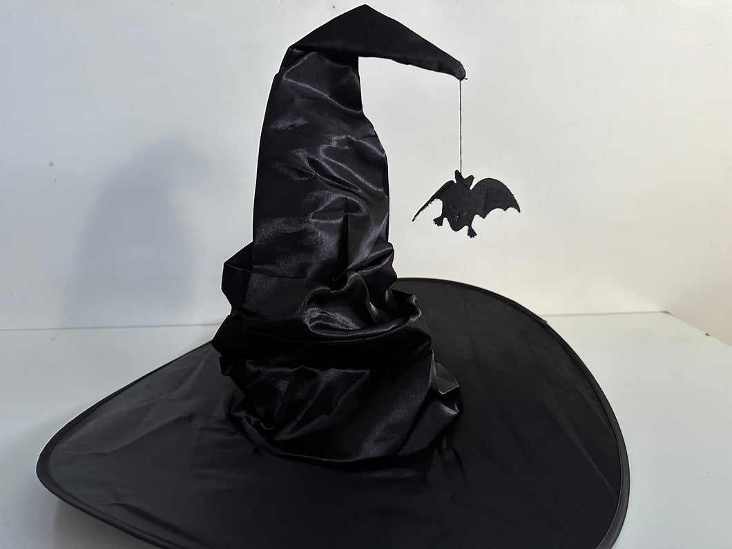 Witches hat with swinging bat for Halloween