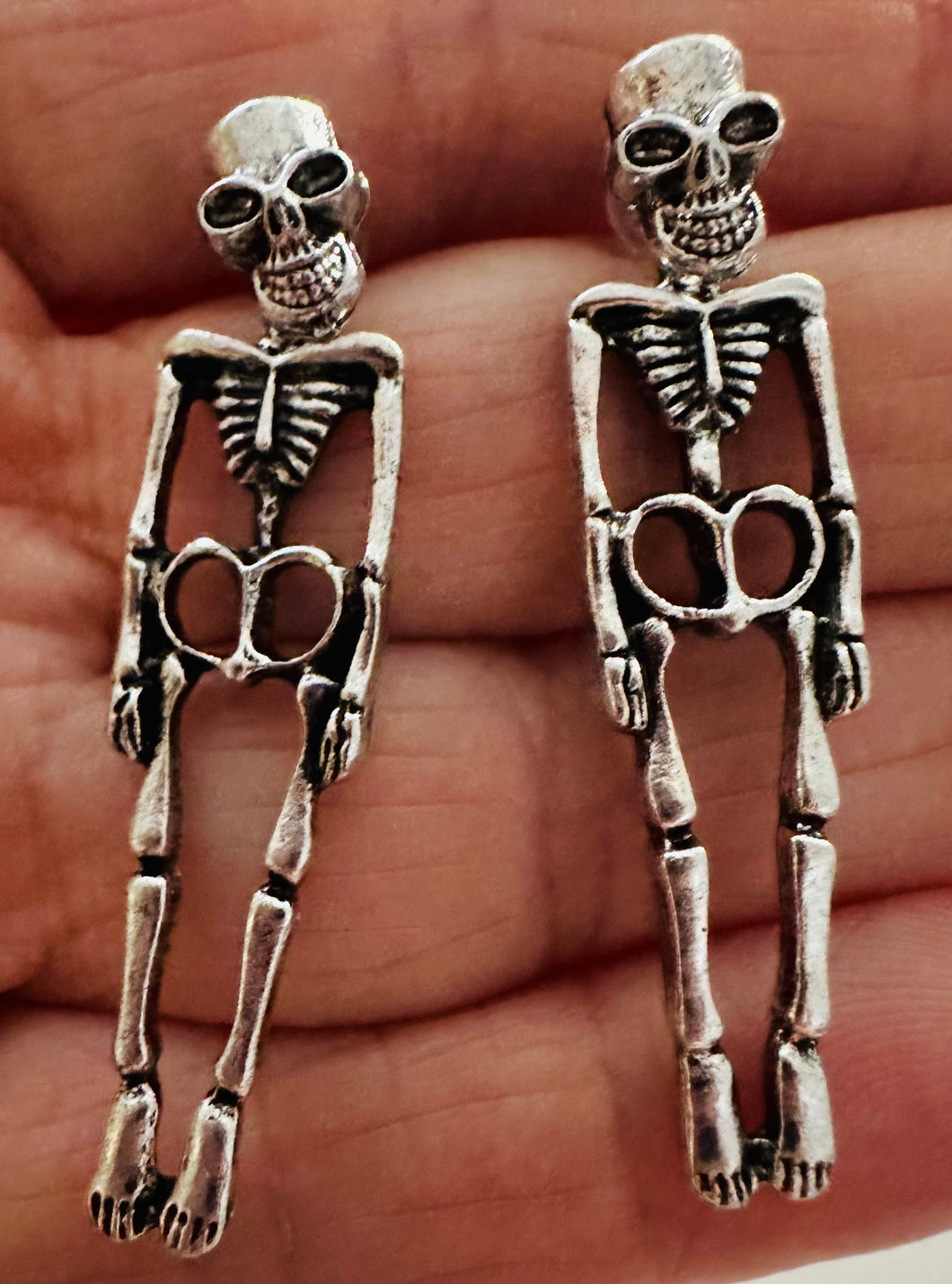 Spooky skeleton Halloween stud earrings accessories