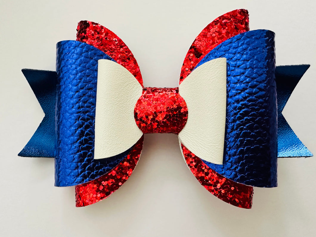 Red white and blue bow