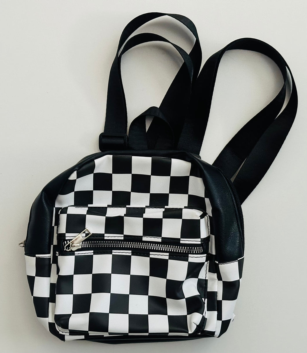 Cute mini checkered backpack