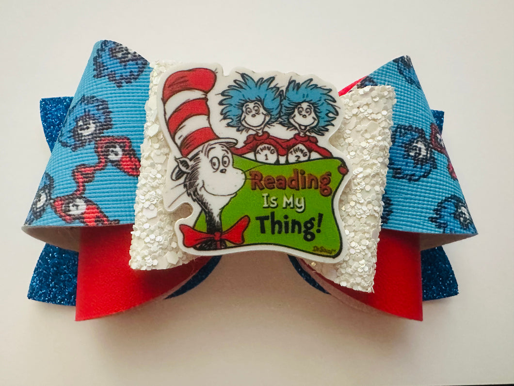 Large “Reading is my Thang” bow