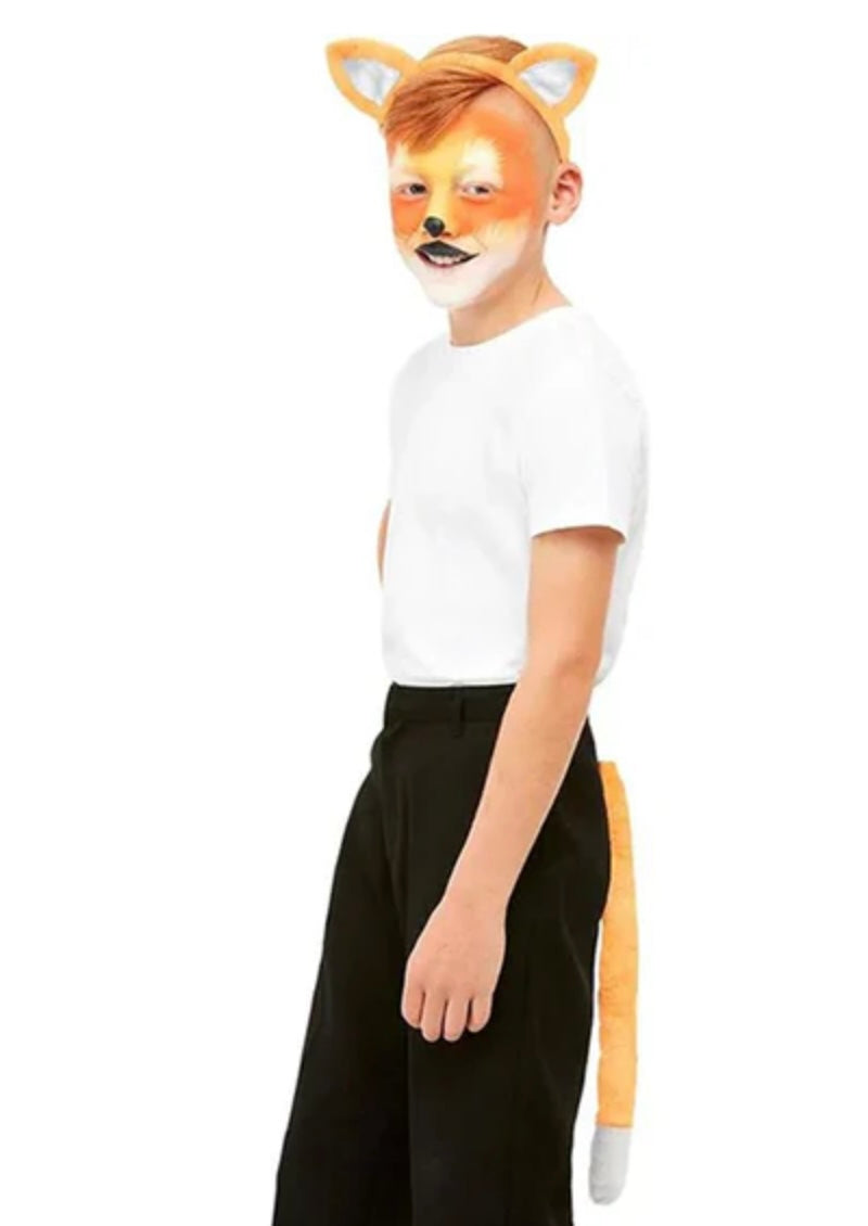 Mr Fox ears, tail and makeup costume