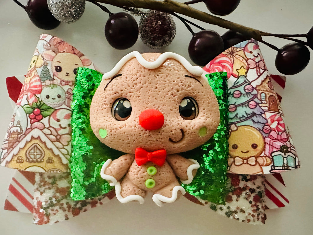 “GINGERBREAD YUM” Christmas bow