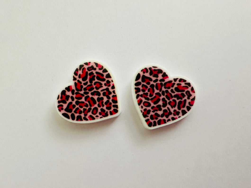 Cutest leopard heart studs accessories