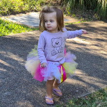 Load image into Gallery viewer, “ARLA” Lilac, taupe, yellow, fuchsia, white &amp; sparkles short children’s tutu
