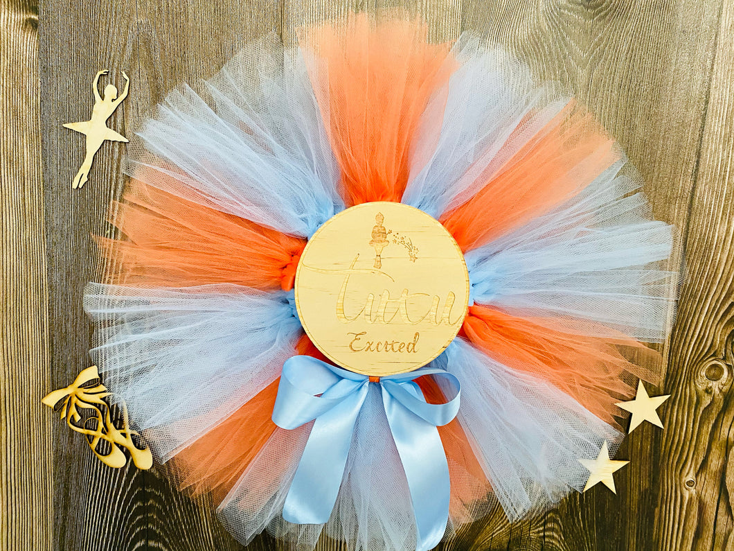 Orange & baby blue short children’s tutu