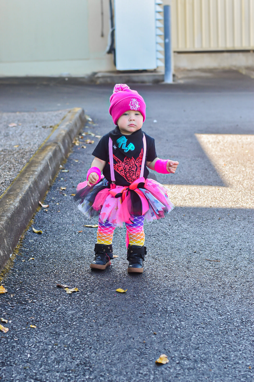 80’s vibe neon short tutu “PUNK ROCKER”