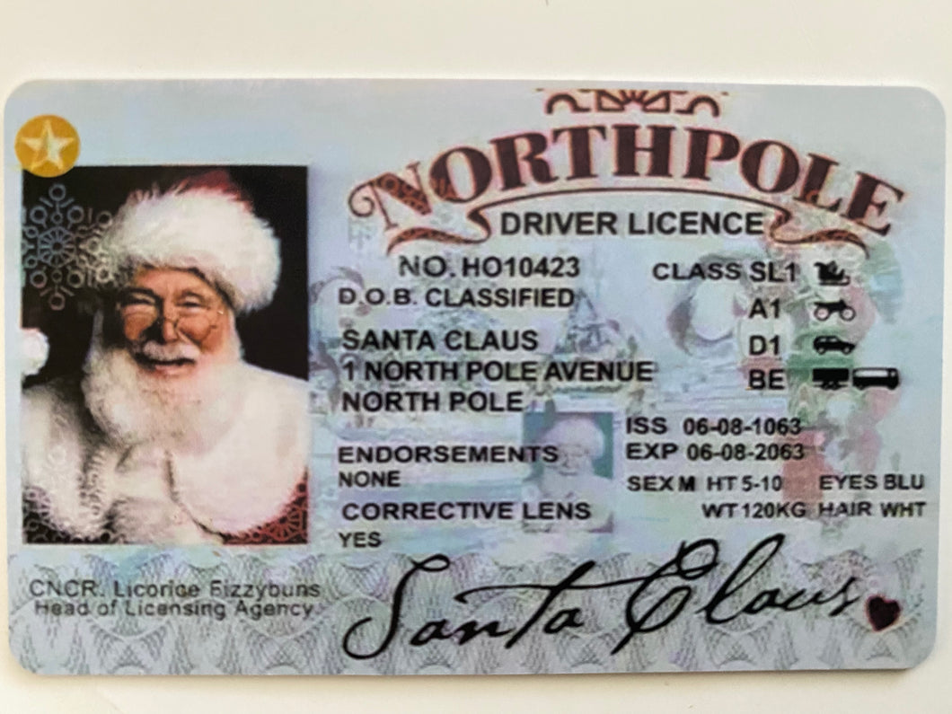 Santa’s special Christmas license