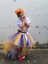 Load image into Gallery viewer, 80’s vibe neon Hi Low tutu “SHOWTIME”
