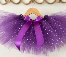 Load image into Gallery viewer, Purple sparkle short children’s tutu
