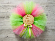 Load image into Gallery viewer, Lime green &amp; pink with sparkles short children’s tutu
