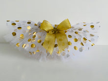 Load image into Gallery viewer, “WHITE CHRISTMAS” White with Gold spots short children’s tutu
