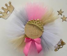 Load image into Gallery viewer, Pink, white, silver glitter &amp; gold glitter short children’s tutu
