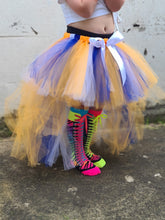 Load image into Gallery viewer, 80’s vibe neon Hi Low tutu “SHOWTIME”
