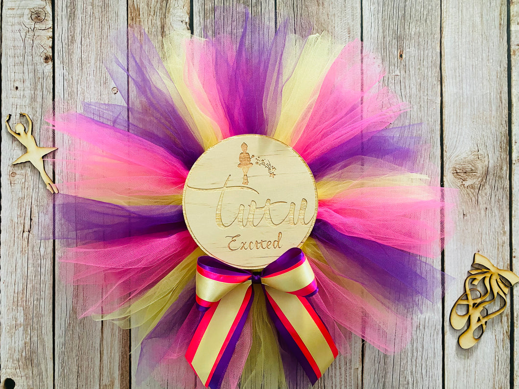 Hot pink, purple & yellow short tutu