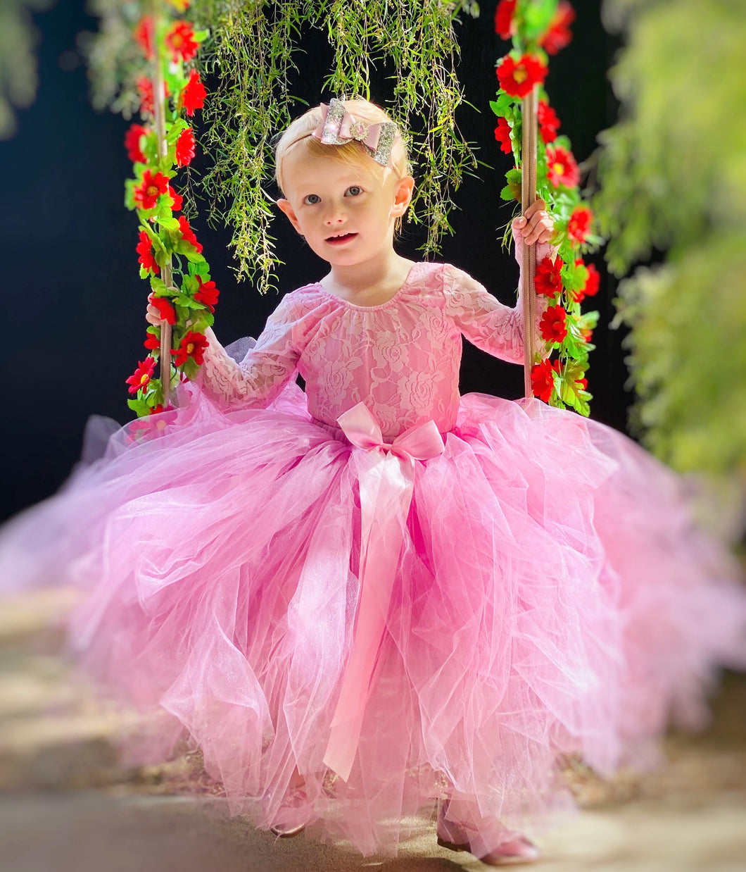 Long dusty pink children’s tutu