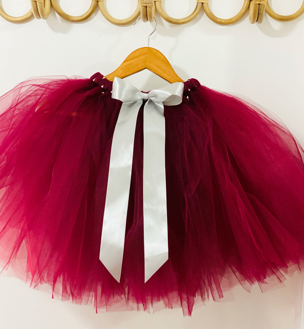 Long children’s burgundy tutu