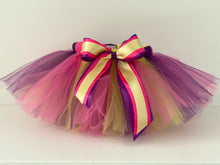 Load image into Gallery viewer, Hot pink, purple &amp; yellow short tutu
